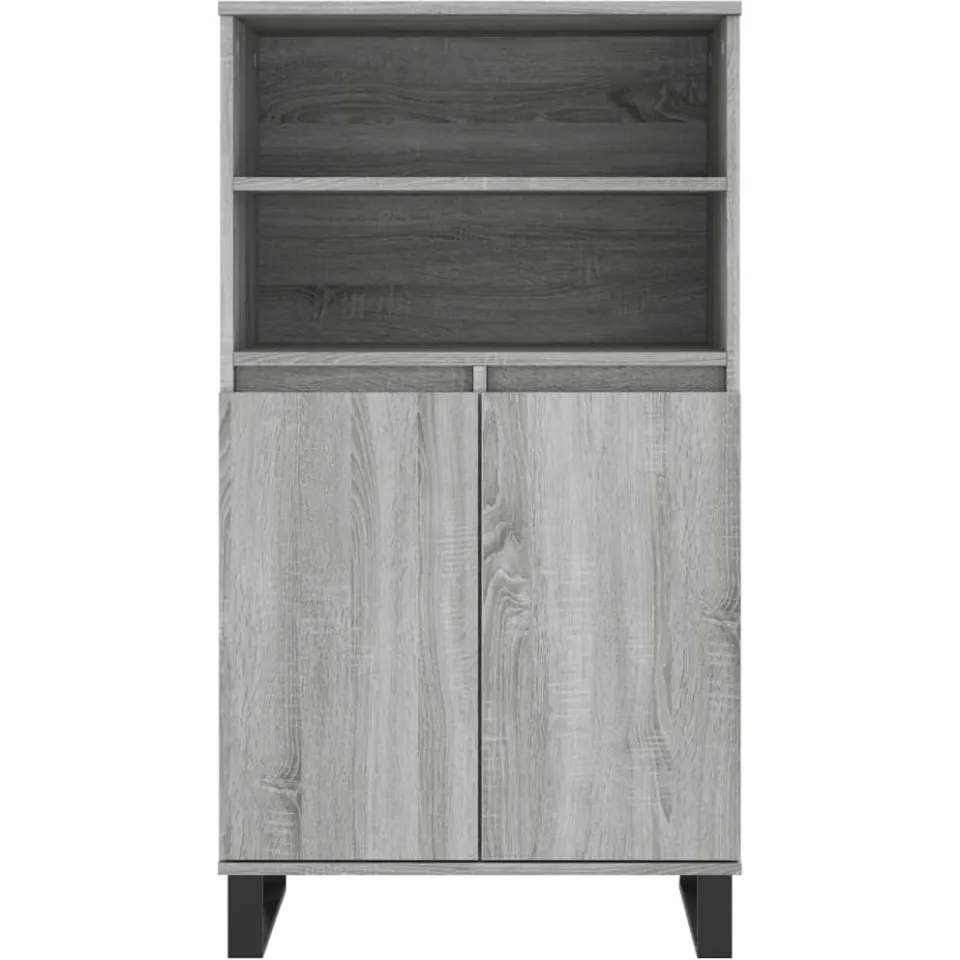 vidaXL Hoge kast 60x36x110 cm bewerkt hout grijs sonoma eikenkleurig, foto 4