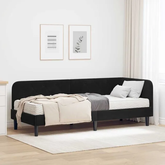 vidaXL Hoekbedframe Zwart 80 x 200 cm Fluweel