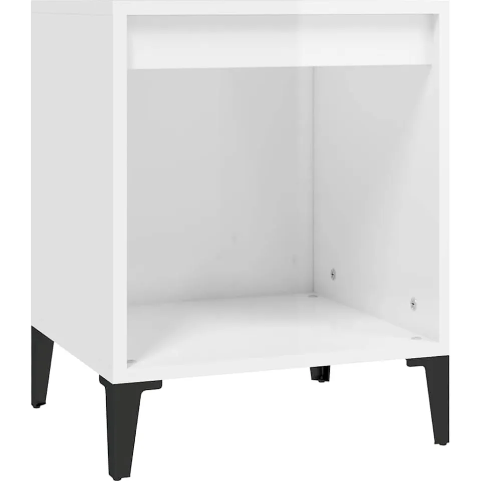 vidaXL Nachtkastjes 2 st 40x35x50 cm hoogglans wit, foto 4