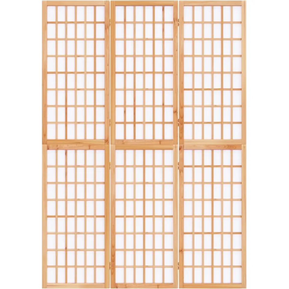 vidaXL Kamerscherm inklapbaar 3 panelen Japanse stijl 120x170 cm bruin