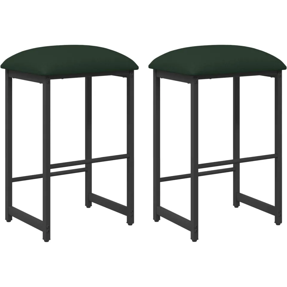 vidaXL Barkruk 2 st Donkergroen 40 x 32 x 74 cm Bewerkt hout groen, foto 3