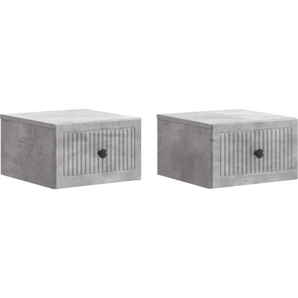 vidaXL Wandbeugel Bedkast 2 st Betongrijs 33 x 34,5 x 20 cm grijs, foto 3