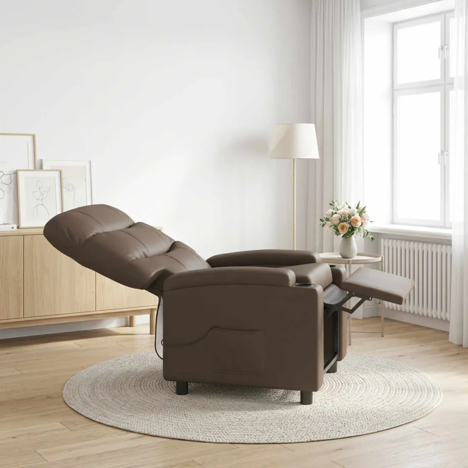 vidaXL Massage-relaxstoel Grijs 75 x 93 x 102 cm Stof, foto 4
