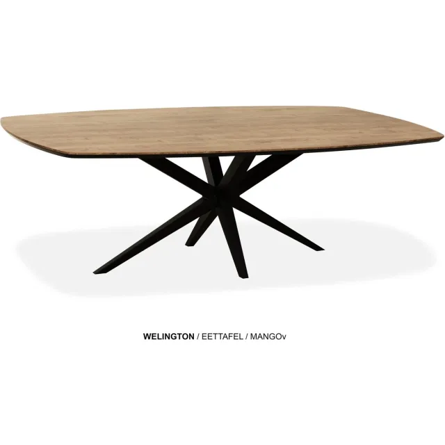 Maxfurn Deens ovale eettafel 275x130cm met verjongde rand | Zeer krasvast | Kleur: Mango
