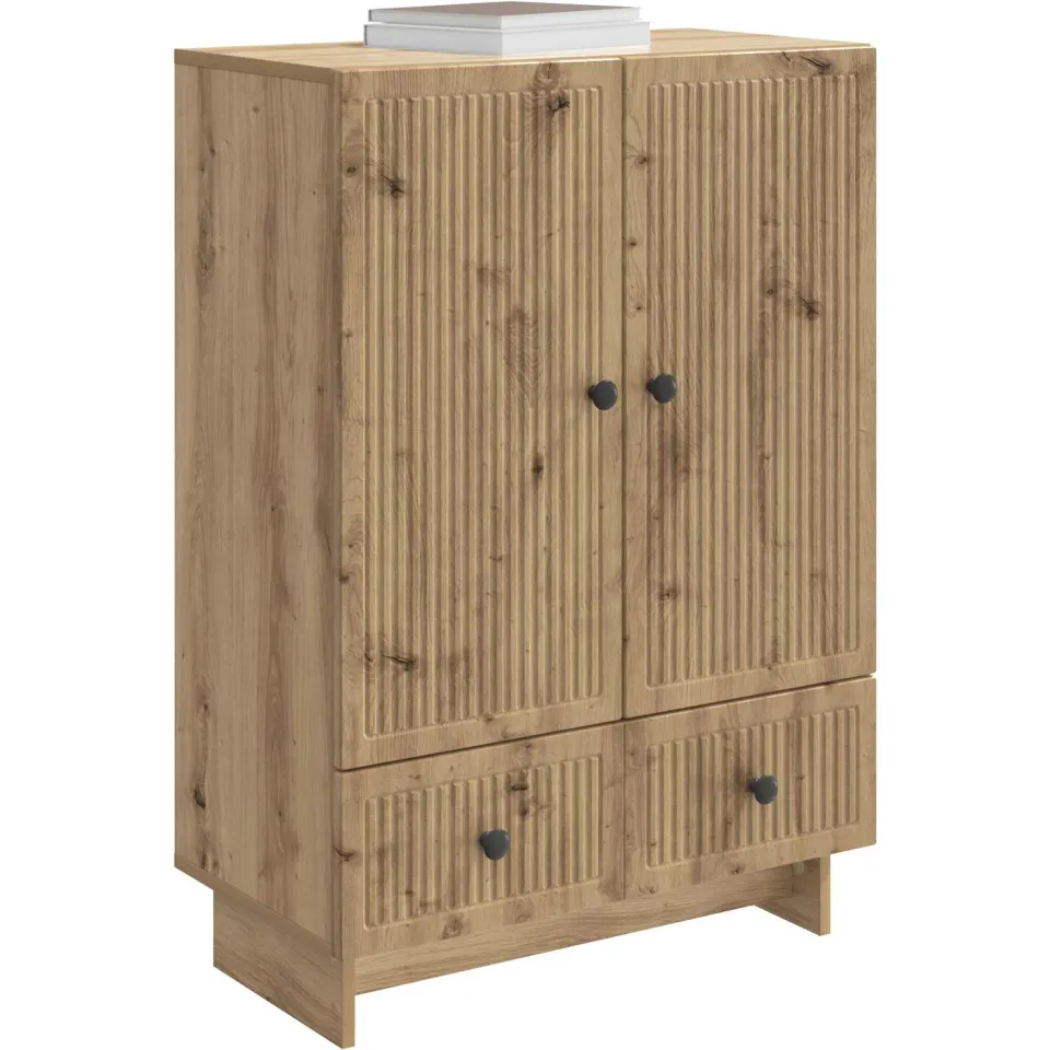 vidaXL Dressoir Artisan Eik 66 x 34,5 x 95 cm Geconstrueerd hout Bruin