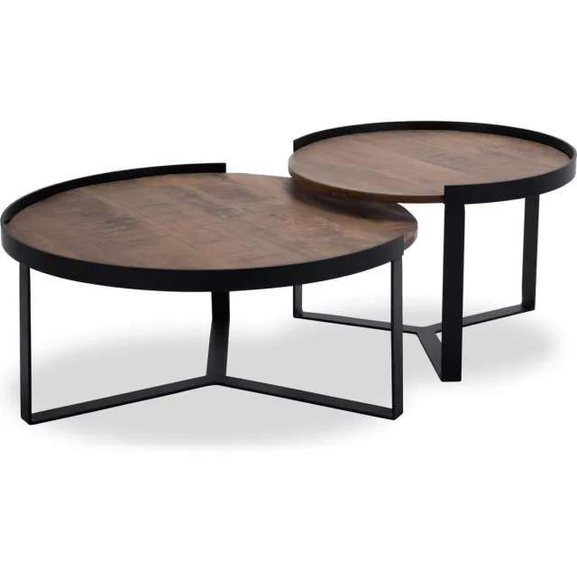 Icon Living Salontafel Hub 6 - Hout Naturel - Zwart Metaal Natural