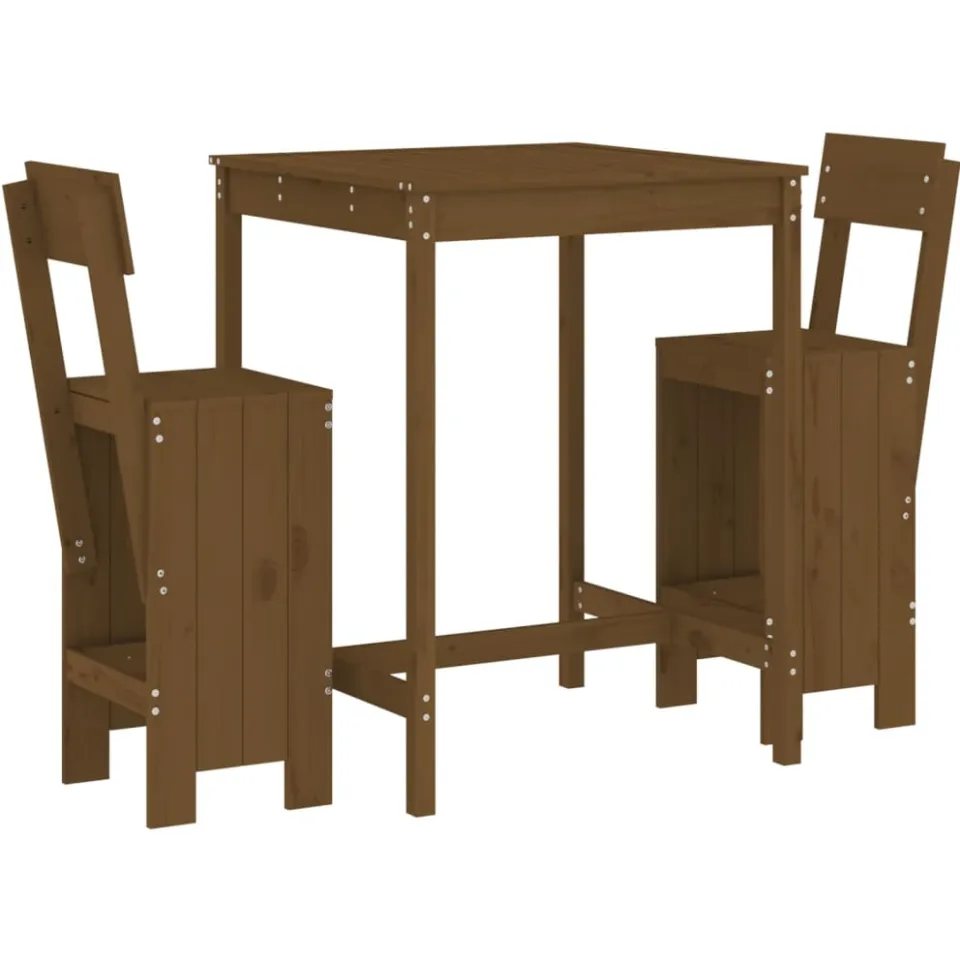 vidaXL 3-delige Tuinbarset massief grenenhout honingbruin bruin, foto 3