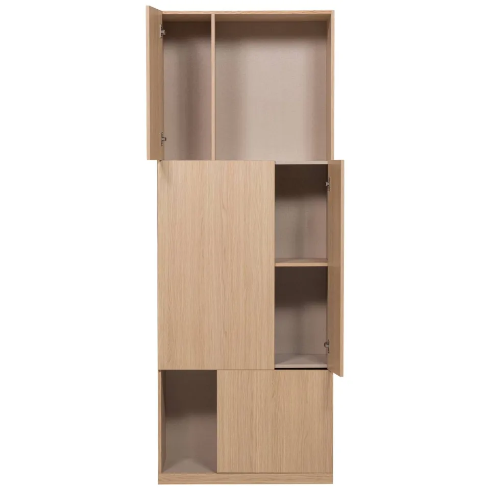 WOOOD Build Opbergkast 80 cm - Walnoot Fineer - Bruin - 215x80x41, foto 2