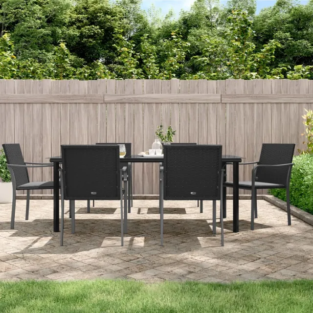 vidaXL 7-delige Tuinset met kussens poly rattan en staal, foto 2