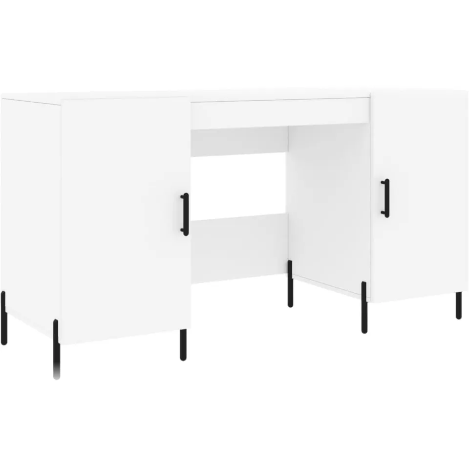 vidaXL Bureau 140x50x75 cm bewerkt hout wit, foto 3