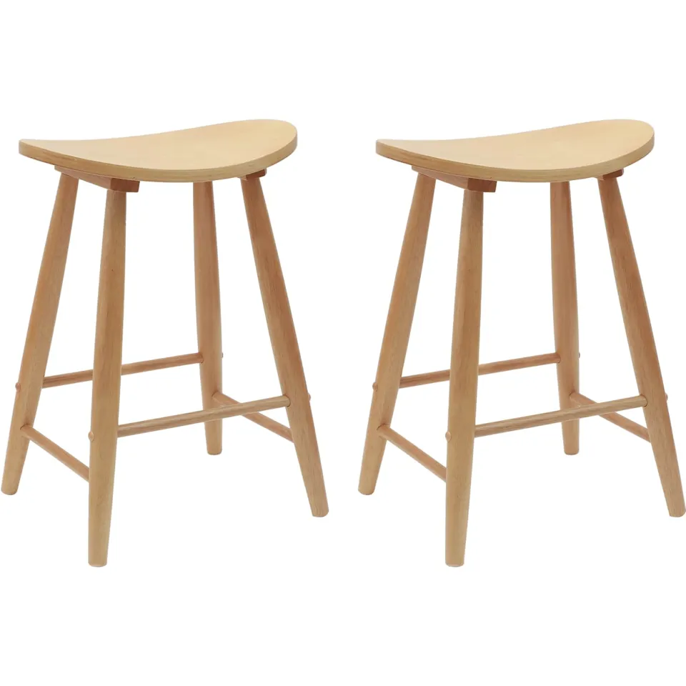 vidaXL Eettafelstoelen 2 st Massief Rubberhout Naturel 46 x 37 x 63 cm Bruin
