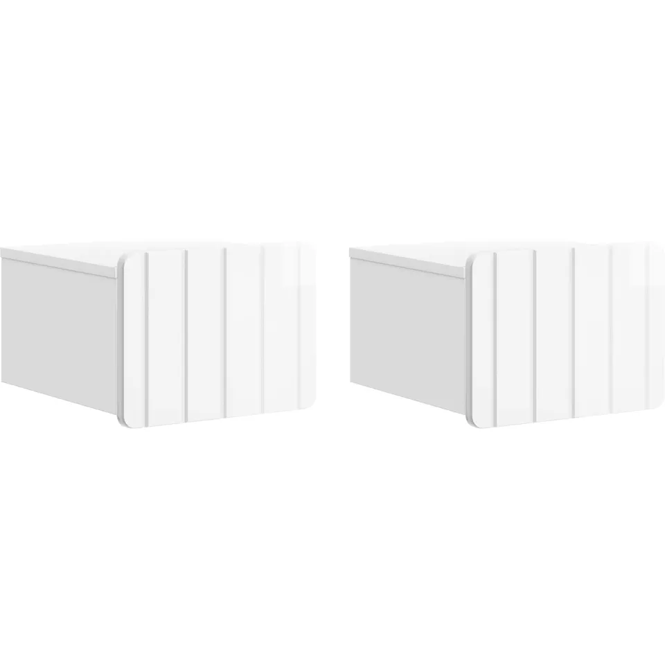 vidaXL Wandbeugel Bedkast 2 st Hoogglans Wit 33 x 34,5 x 24 cm, foto 3