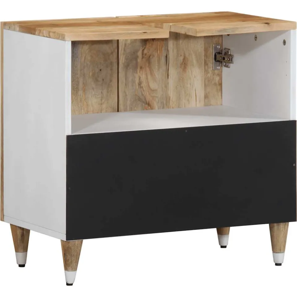 vidaXL Wastafelkast 62x33x58 cm massief mangohout bruin, foto 4