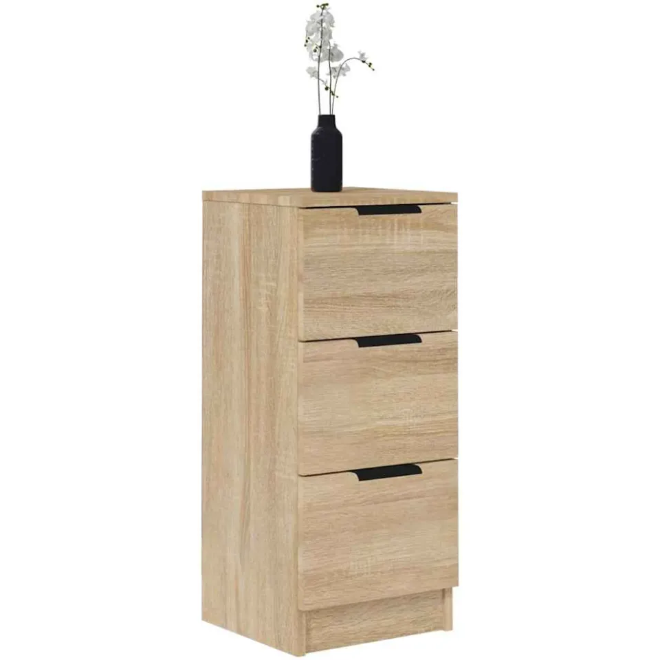 vidaXL Dressoirs 2 st 30x30x70 cm bewerkt hout sonoma eikenkleurig Bruin