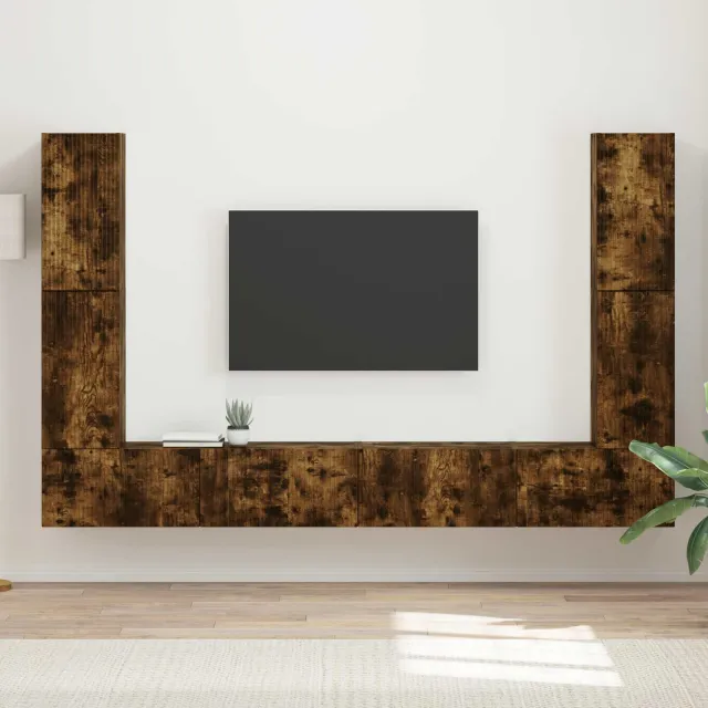 vidaXL Tv-meubelset 8 st 31 x 30 x 60 cm Gerookt eiken Bruin
