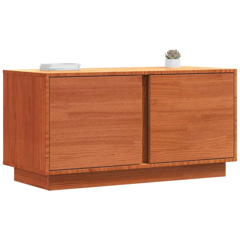 vidaXL TV-kast Wasbruin 80 x 35 x 40,5 cm Massief grenenhout
