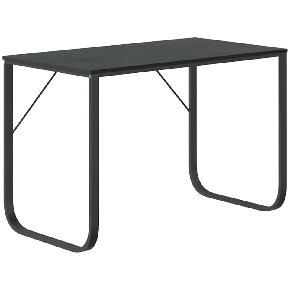 vidaXL Computerbureau 110x60x73 cm spaanplaat zwart, foto 3