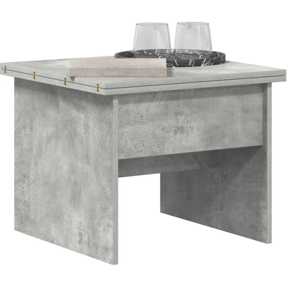 vidaXL Salontafel Beton Grijs 55 x 54,5 x 45 cm Bewerkt hout