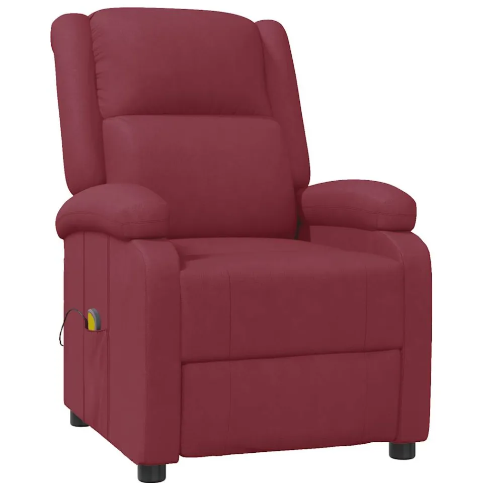 vidaXL Massagestoel kunstleer wijnrood, foto 3