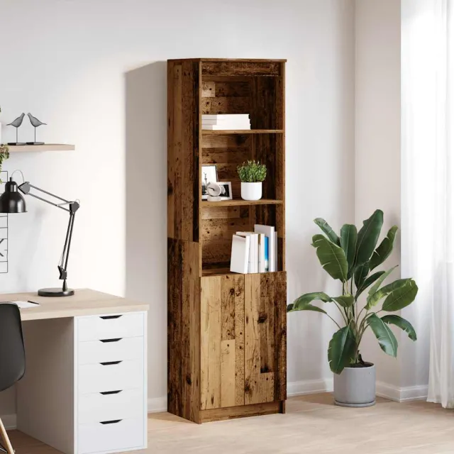 vidaXL Hoge kast 50x35x180 cm bewerkt hout oud houtkleurig bruin, foto 2