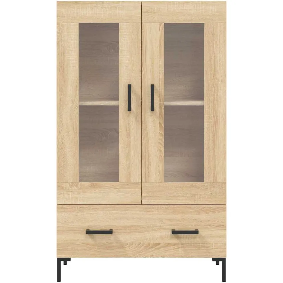 vidaXL Hoge kast 69,5x31x115 cm bewerkt hout sonoma eikenkleurig, foto 4