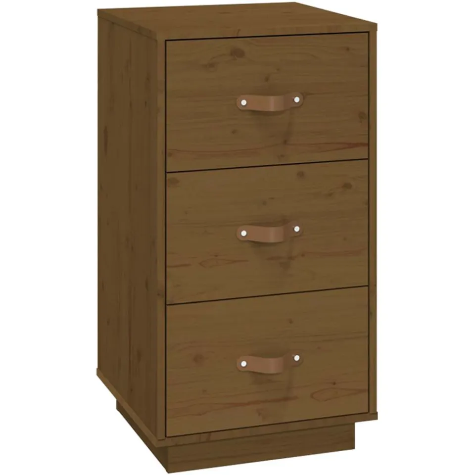 vidaXL Nachtkastje 40x40x75 cm massief grenenhout honingbruin