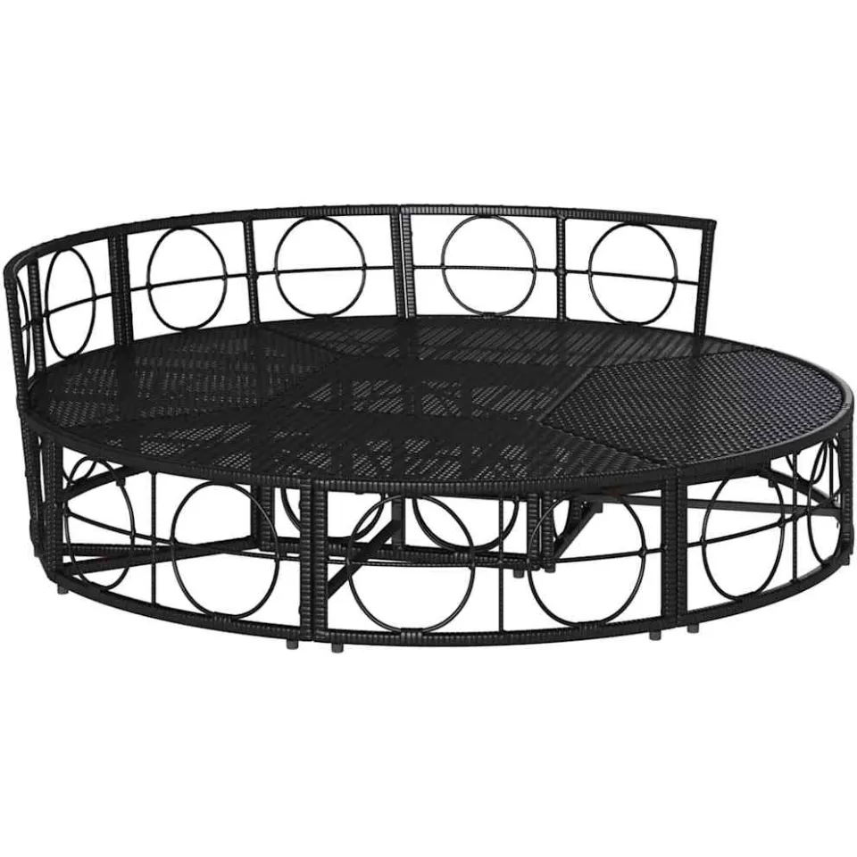 vidaXL Loungebed voor buiten zonder luifel poly rattan zwart, foto 4