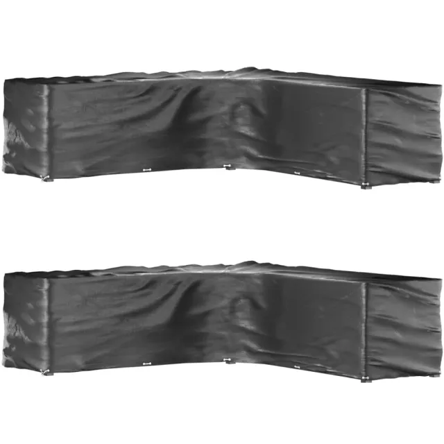vidaXL Tuinmeubelhoezen L-vormig 2 st 20 oogjes 300x300x90 cm Zwart