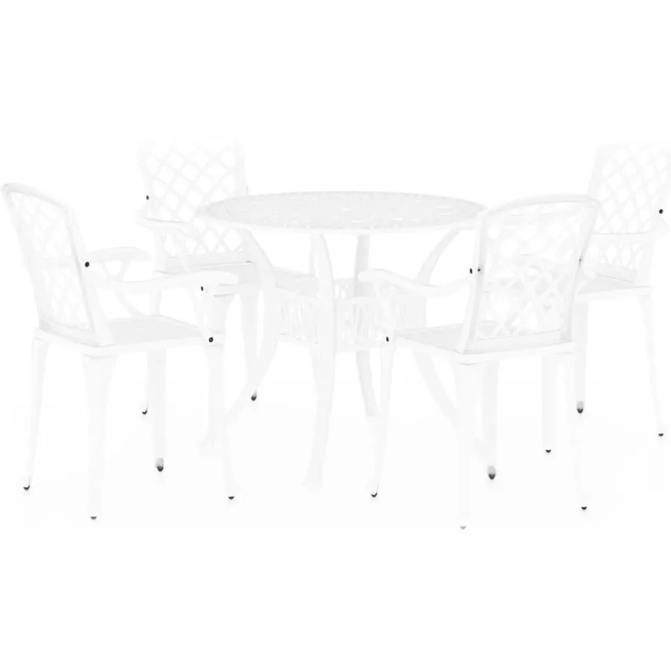 vidaXL 5-delige Bistroset gietaluminium wit, foto 3