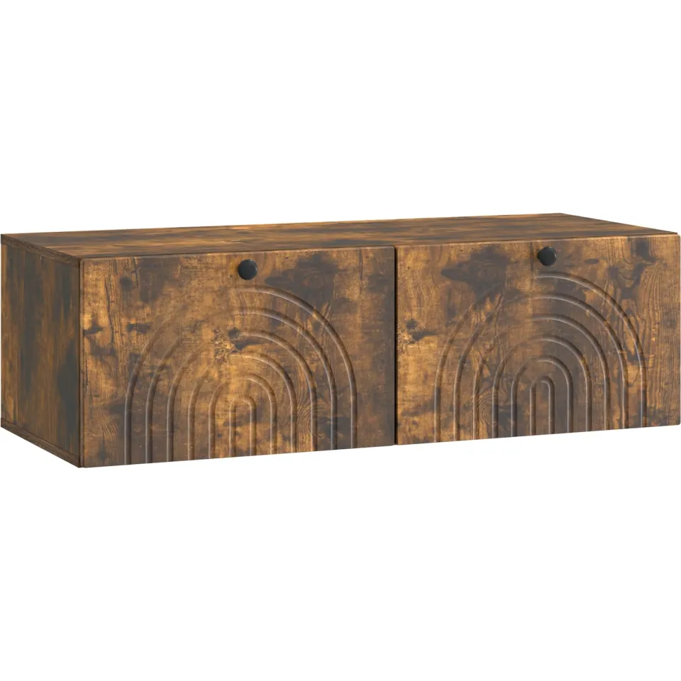vidaXL Wandbeugel TV-kast 99 x 41 x 30 cm Gerookt eiken, foto 3