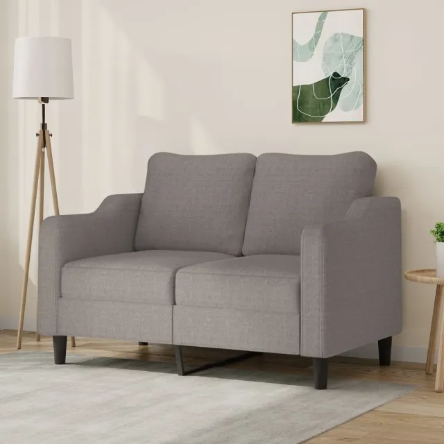 vidaXL Tweezitsbank 120 cm stof taupe