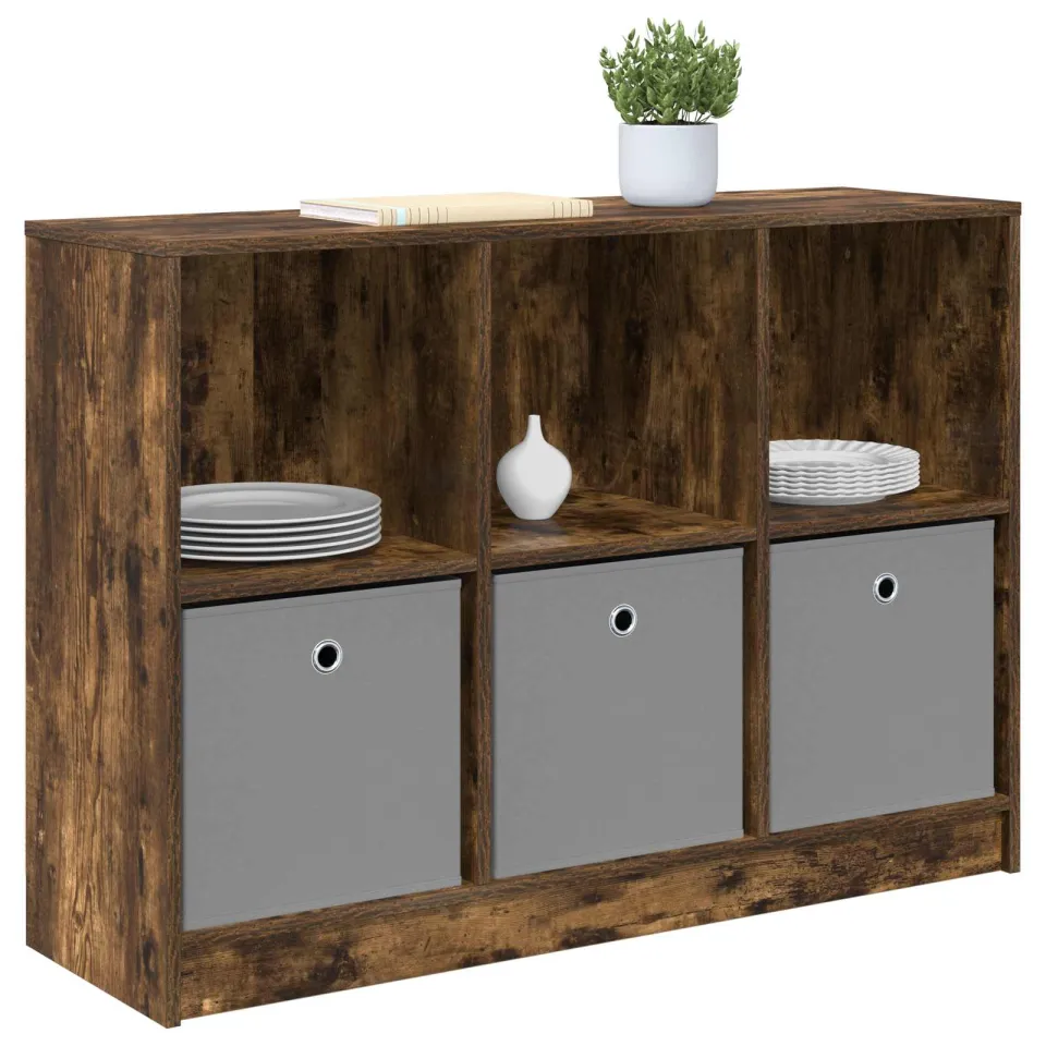vidaXL Dressoir Gerookt eiken 102 x 32 x 73,5 cm Bruin