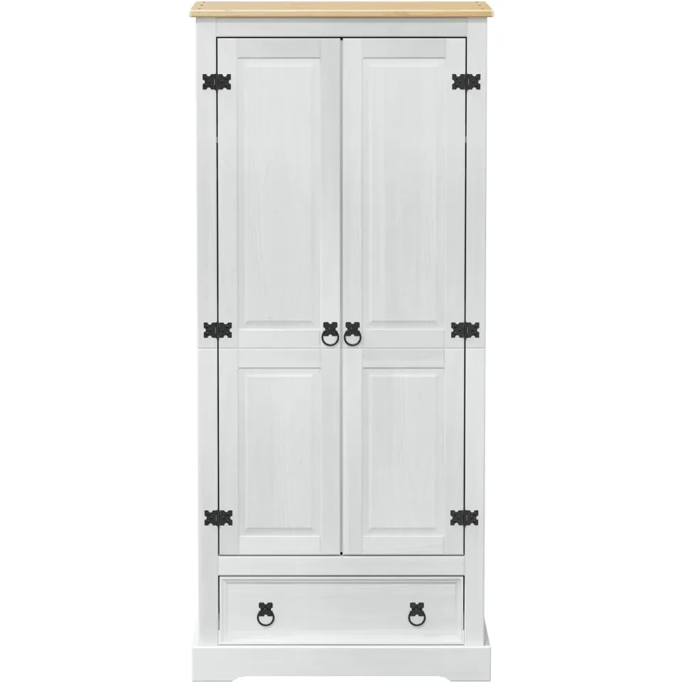 vidaXL Kasten met lade Wit 76 x 50 x 170 cm Massief grenenhout, foto 4