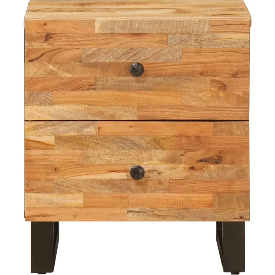 vidaXL Nachtkastje 2 st Bruin 40 x 33 x 46 cm Massief Mango Hout, foto 4