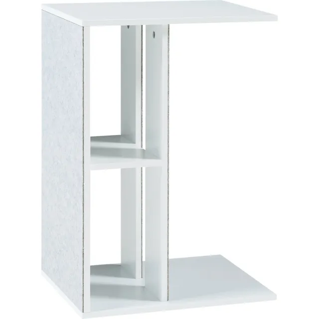 en.casa Bijzettafel Ljungby met krabgedeelte 58x40x30 cm wit [en.casa]