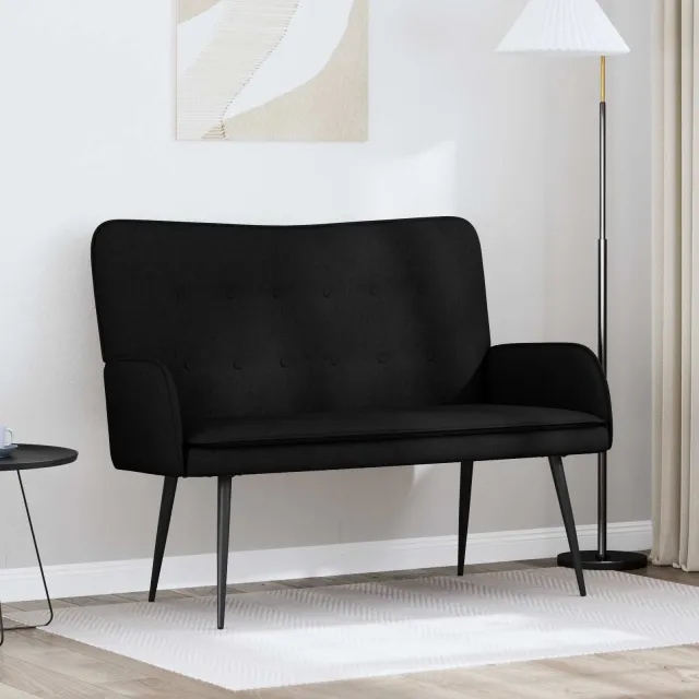 vidaXL 2-Zits Sofa Zwart 115 x 61 x 87 cm Stof