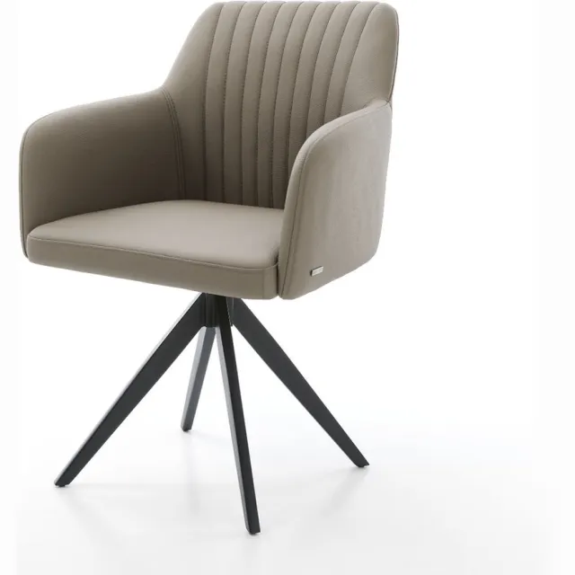 DELIFE Gestoffeerde-stoel Greg-Flex kruisframe hoekig zwart echt leer mud pocketveer kern Bruin