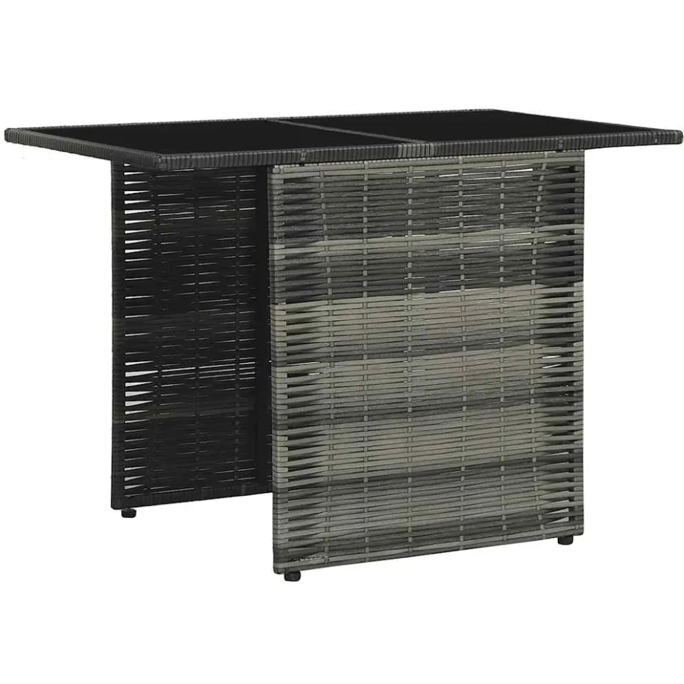 vidaXL 3-delige Bistroset met kussens poly rattan grijs, foto 4