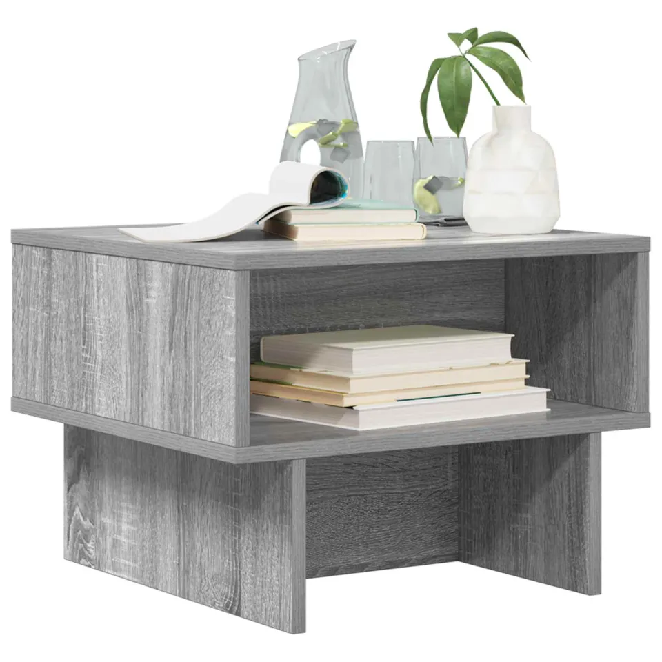 vidaXL Salontafel Grijs Sonoma 48 x 46 x 35 cm Bewerkt hout, foto 3