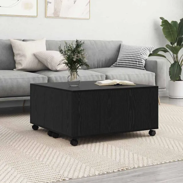 vidaXL Salontafel Zwart Eiken 75 x 75 x 38 cm Bewerkt hout