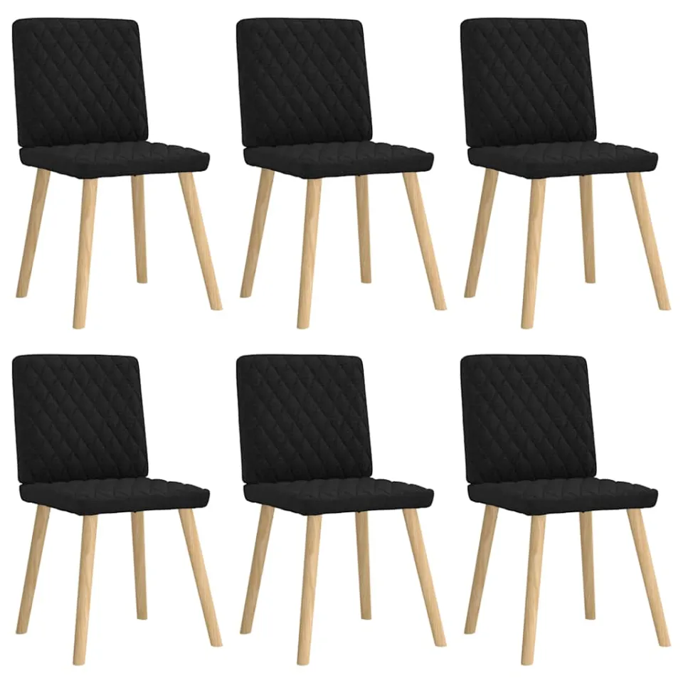 vidaXL Eetkamerstoelen 6 st stof zwart, foto 3