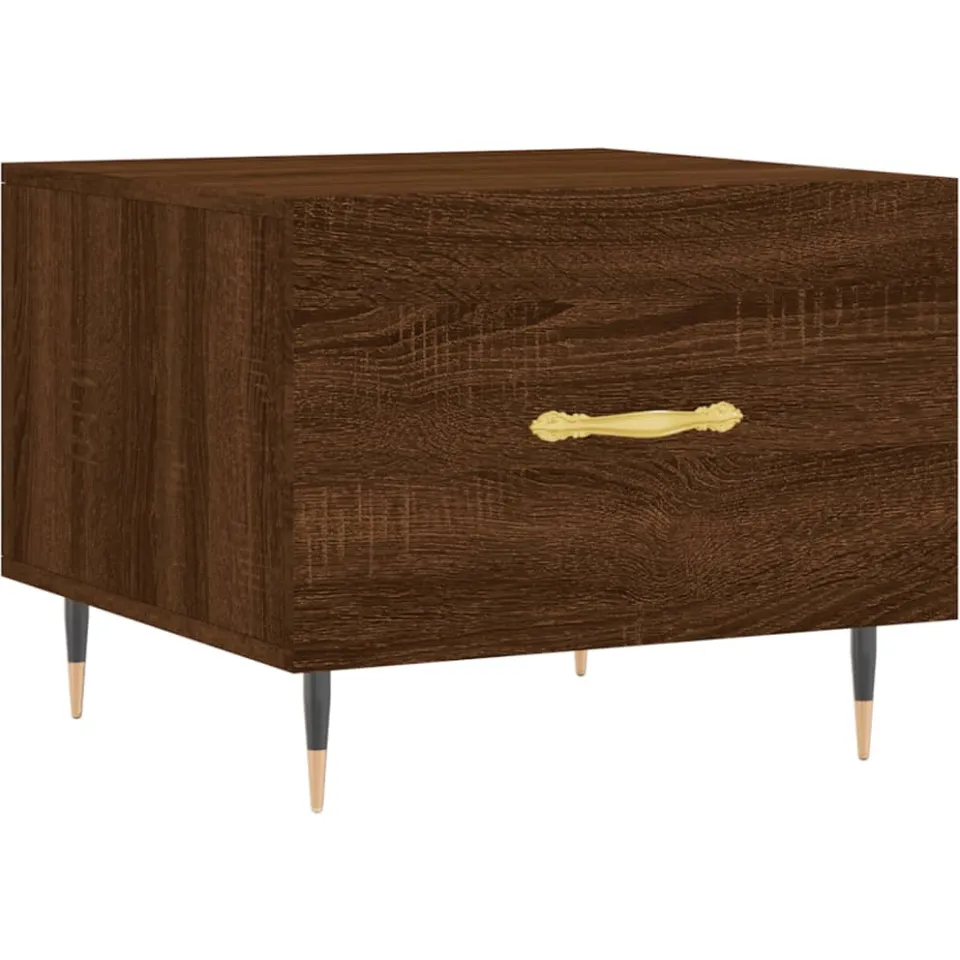 vidaXL Salontafel 50x50x40 cm bewerkt hout bruin eikenkleur, foto 3