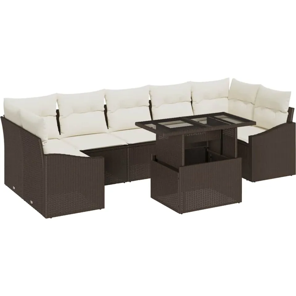 vidaXL Tuin Sofa Set 8 st Bruin poly rattan