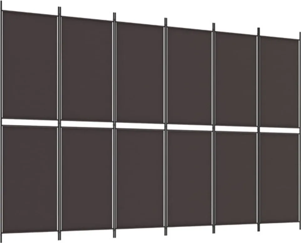 vidaXL Kamerscherm met 6 panelen 300x200 cm stof bruin, foto 3