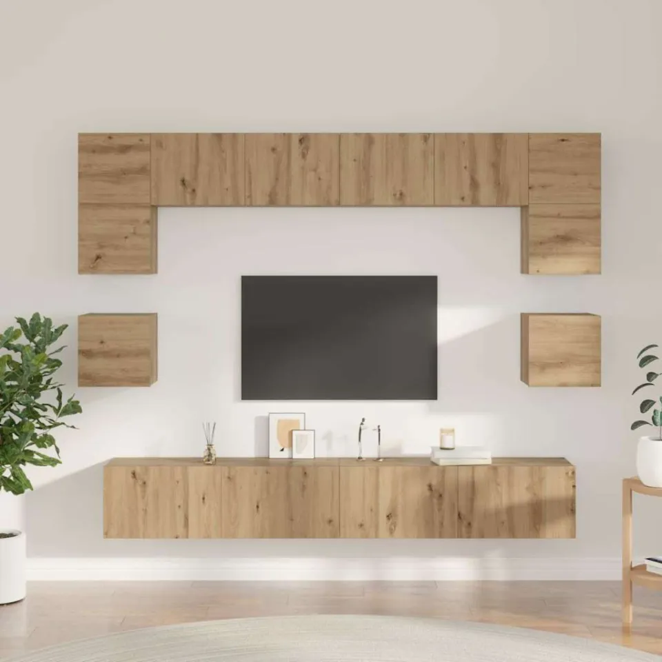 vidaXL Tv-meubelset 8 st 100 x 30 x 30 cm Artisan Eiken, foto 4