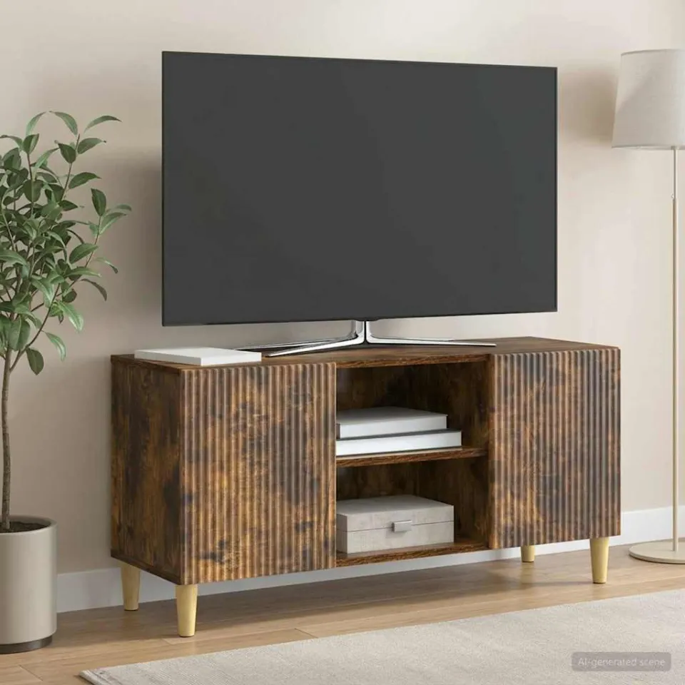 vidaXL TV-kast 102 x 34,5 x 50 cm Gerookt eiken Bewerkt hout, foto 4