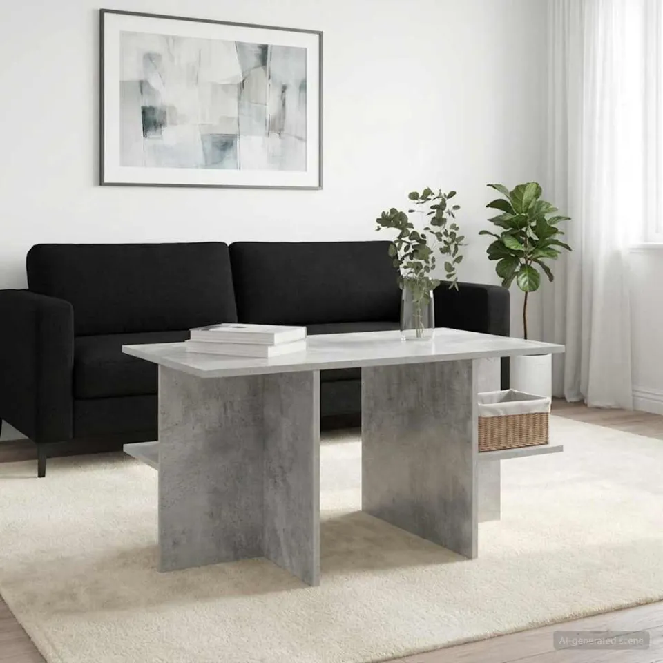 vidaXL Salontafel Betongrijs 87 x 50 x 45 cm Geconstrueerd hout grijs, foto 4