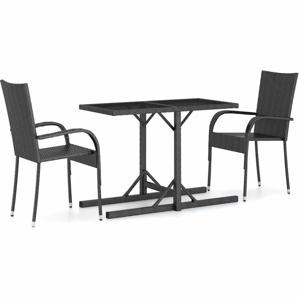vidaXL 3-delige Tuinset zwart, foto 3