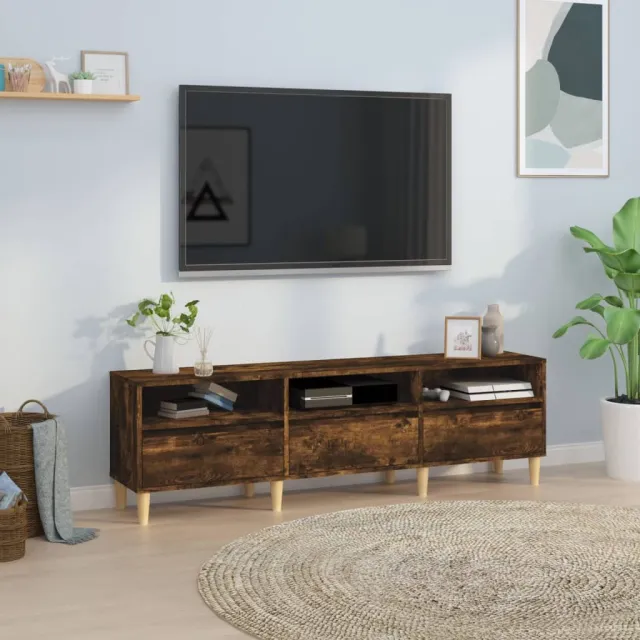 vidaXL Tv-meubel 150x30x44,5 cm bewerkt hout gerookt eikenkleurig, foto 2