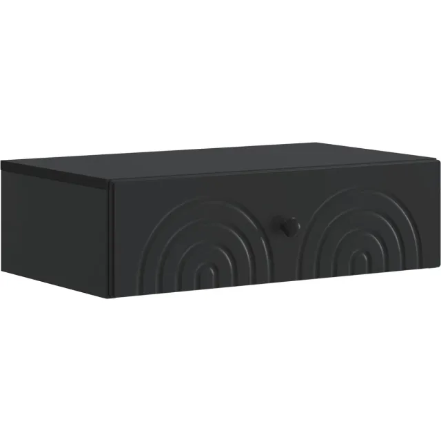 vidaXL Wandgemonteerde - Zijtafel - 59 - x - 34,5 - x - 17 - cm - Bewerkt - hout - Zwart